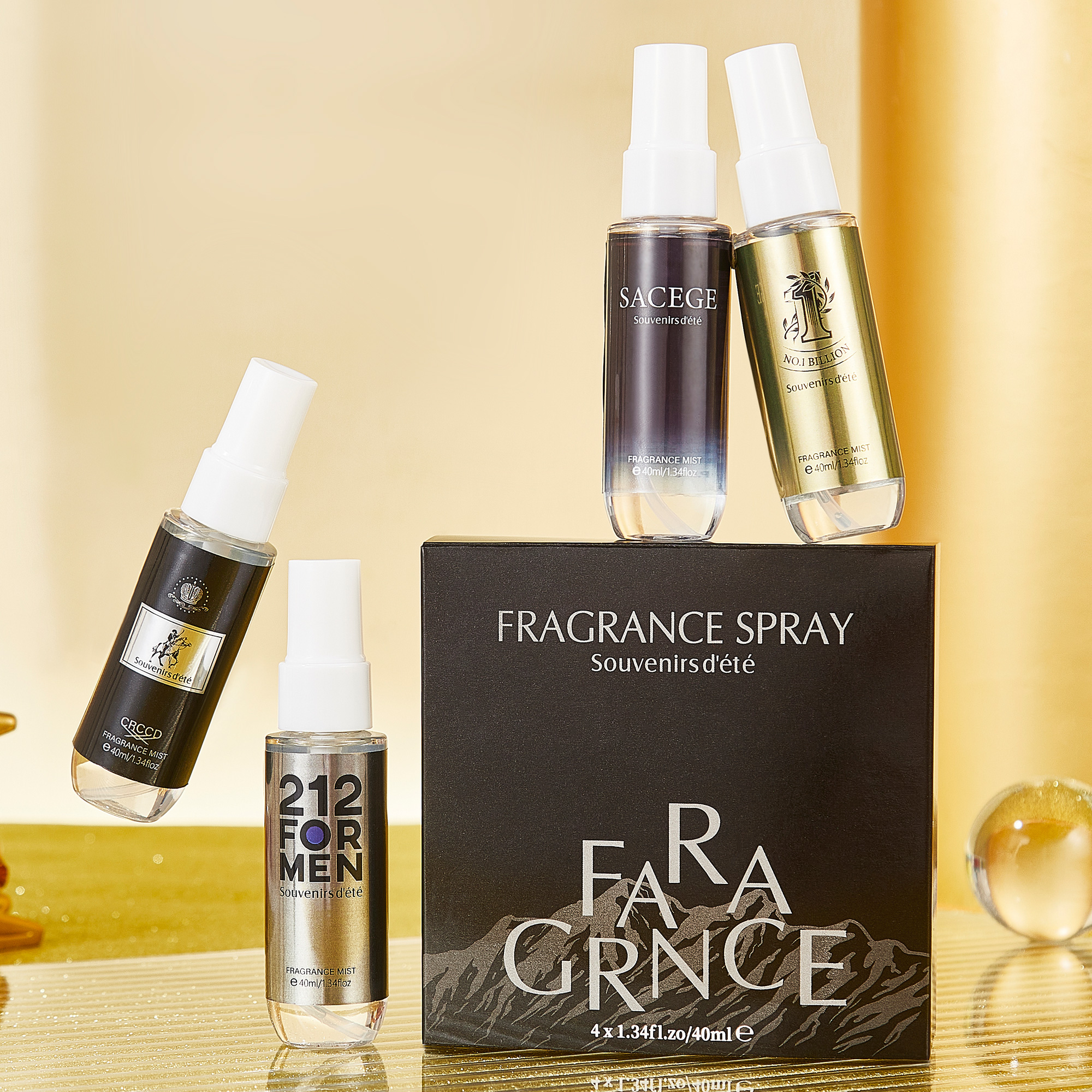 4pcs Black Gold Men's Perfume, - Perfume Fragrance Kit ulasan dan harga