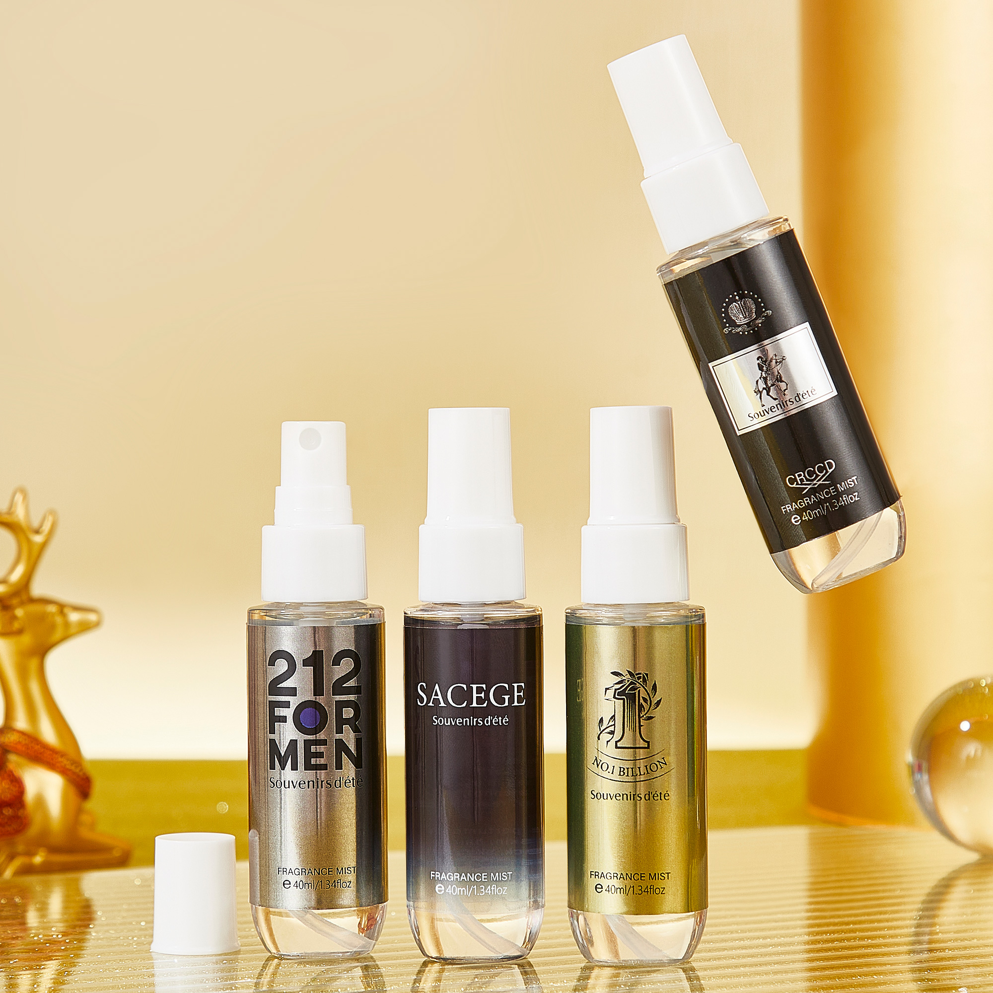 4pcs Black Gold Men's Perfume, - Perfume Fragrance Kit ulasan dan harga