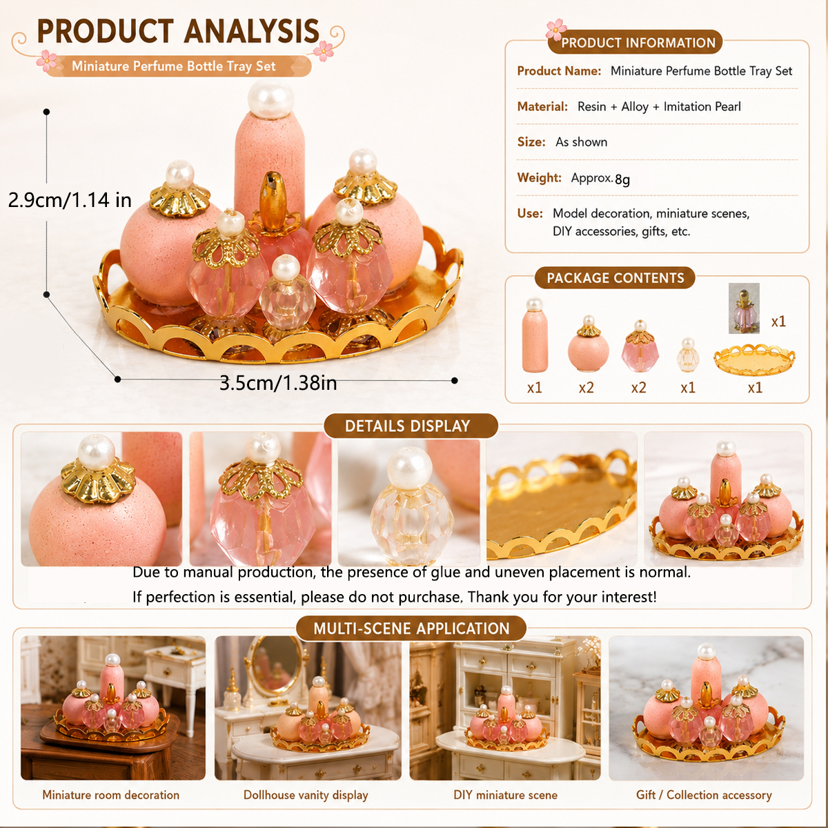 1:12 Dollhouse Miniature Perfu - Perfume Fragrance Kit ulasan dan harga